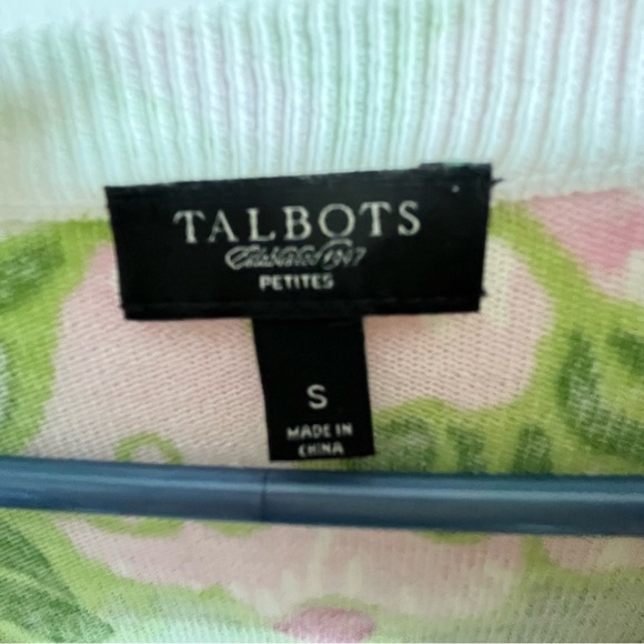 Talbots Super Soft Floral Print Summer Button Up Lightweight Cardigan petite sm - Picture 8 of 12